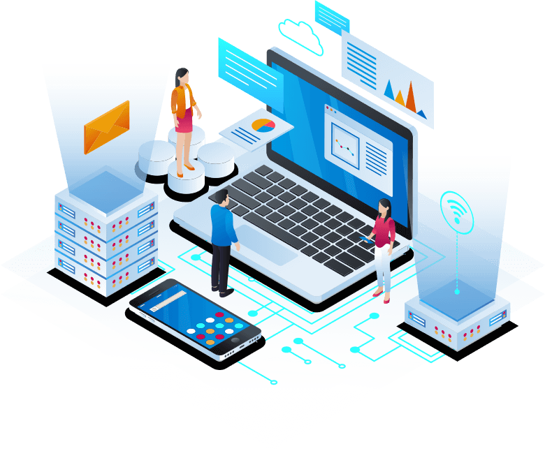 Ilustração de governança e soluções em tecnologia